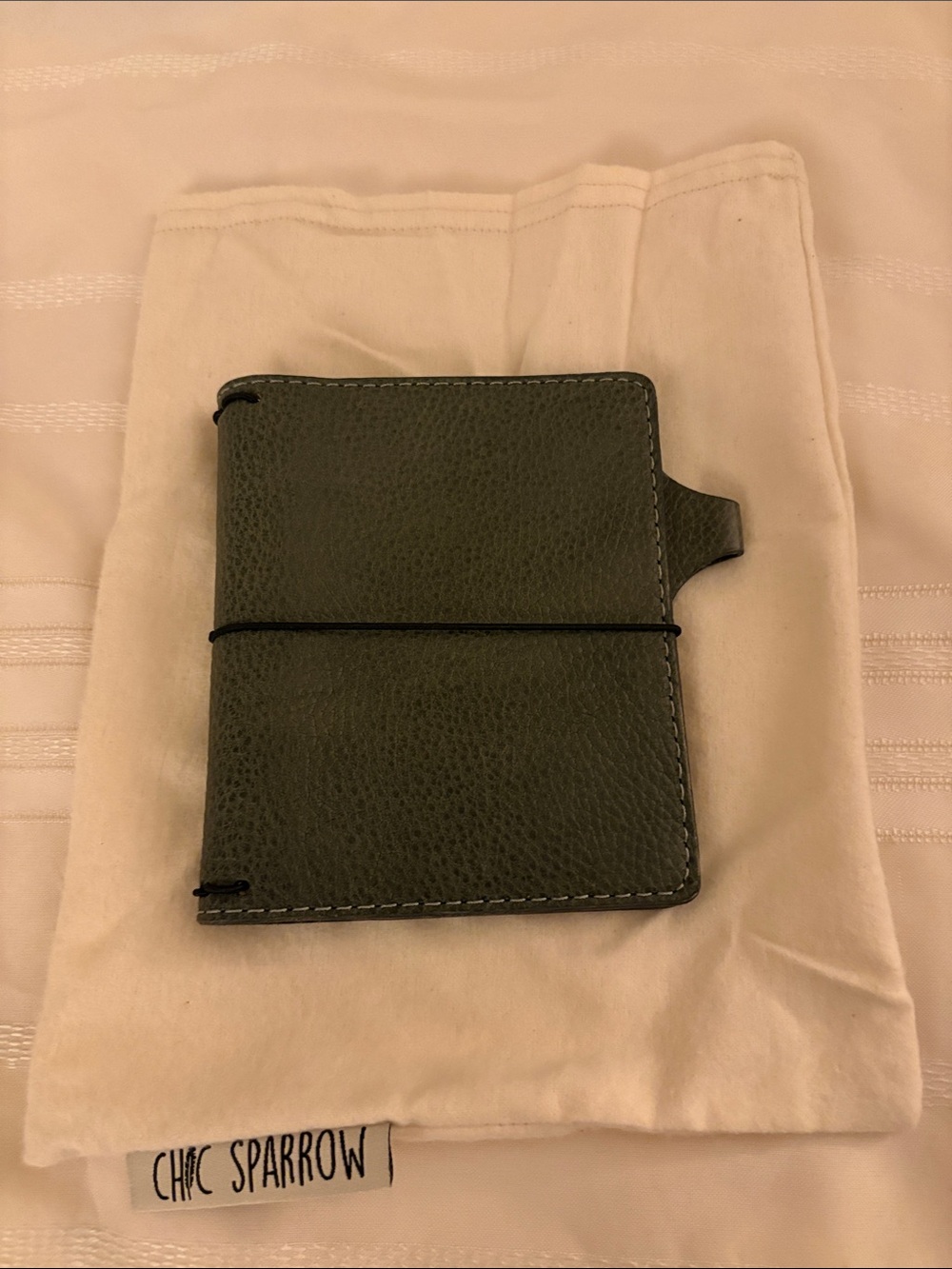 sparrow Olive Green Leather Card & Key Wrap